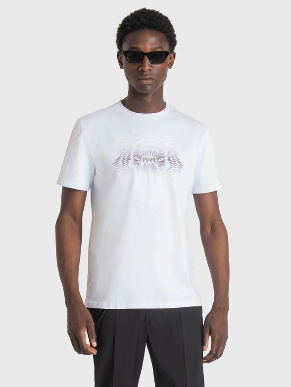 Black slim fit T-shirt with print - 1