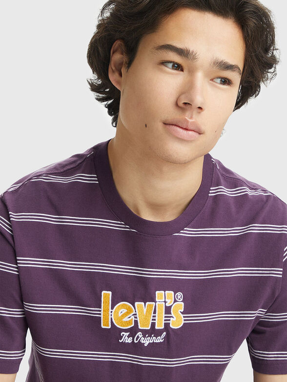 Striped T-shirt with logo embroidery - 4