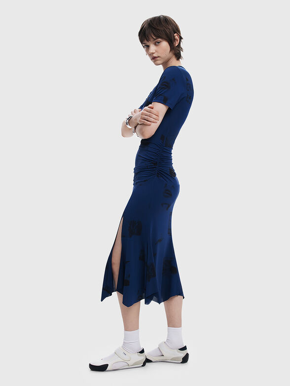 Navy blue asymmetrical dress - 6