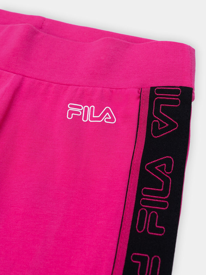 Fuxia leggings with logo straps - 3
