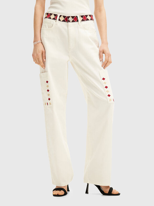 Cargo jeans with embroideries - 1