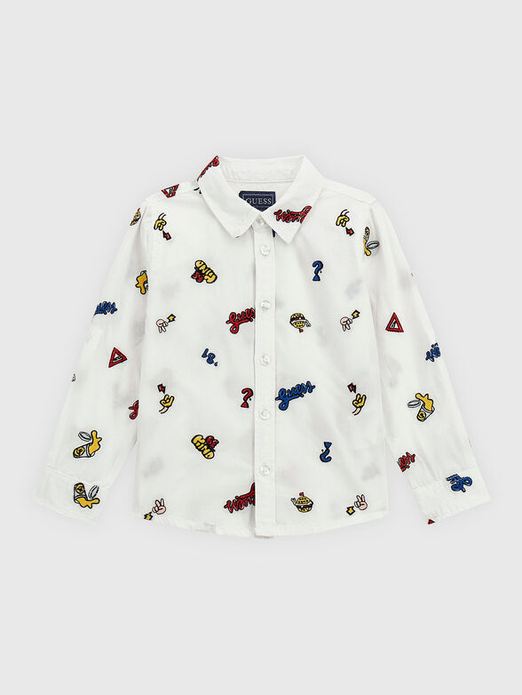 Cotton shirt with accent embroidery - 0