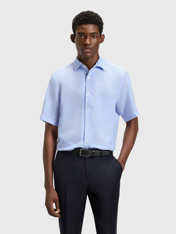 Linen shirt with short sleeves  - 1
