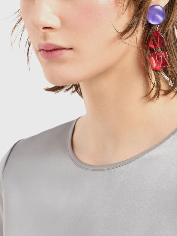 Short sleeved silk blouse - 4