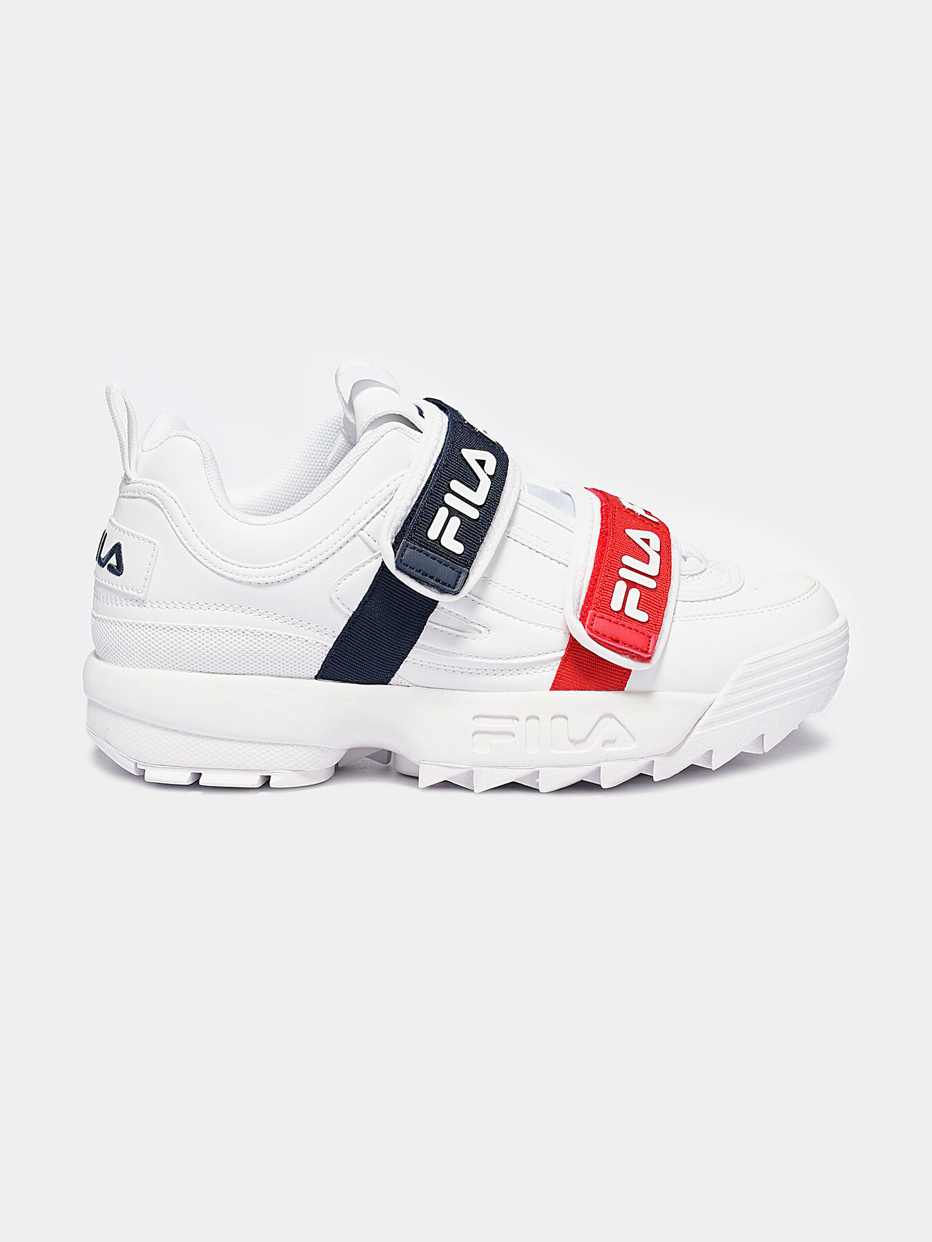 DISRUPTOR STRAPS Black sneakers with contrasting logo print brand FILA Globalbrandsstore en