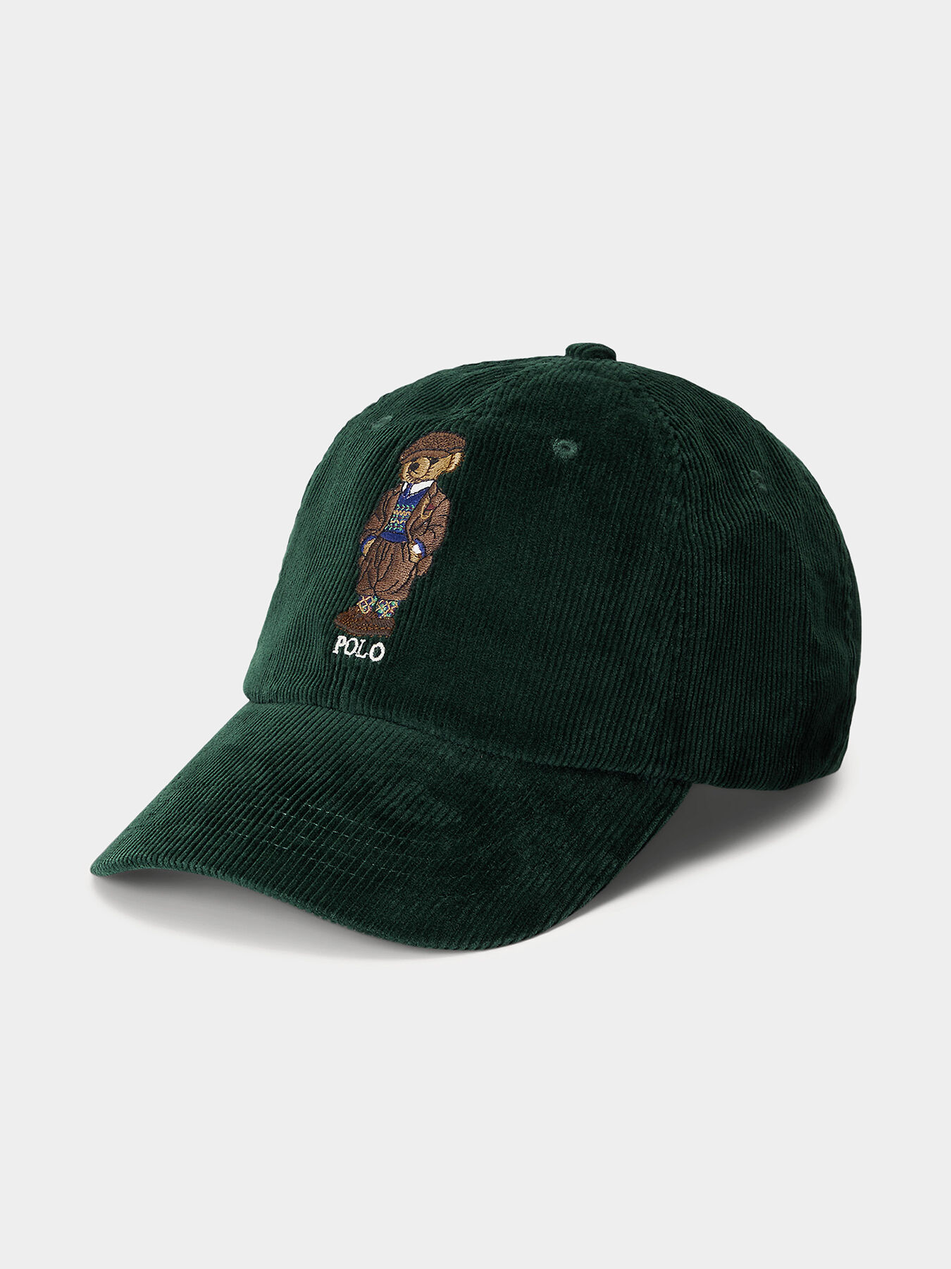 Green velvet jeans hat with Polo Bear embroidery brand POLO RALPH LAUREN Globalbrandsstore en