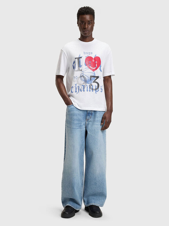 Cotton T-shirt with print  - 2