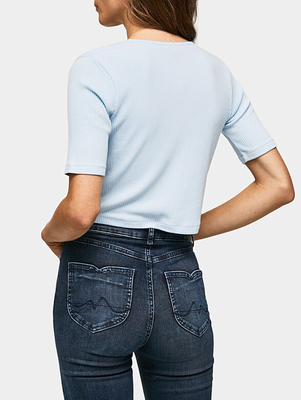 MEADOW white blouse with short sleeves and buttons - 3