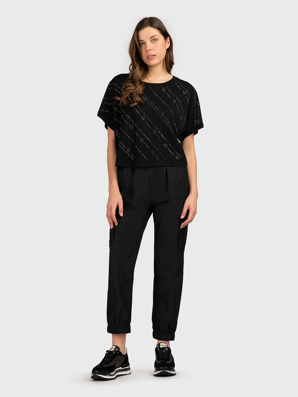 BLack T-shirt with rhinestones - 2