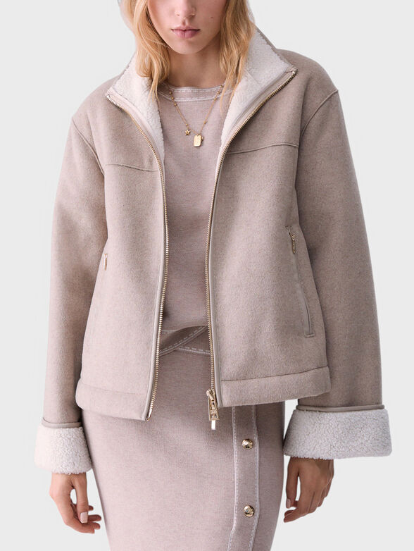 Cropped coat with a double zip - 1
