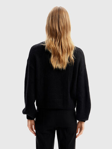 Wool blend sweater with contrast detail - 3