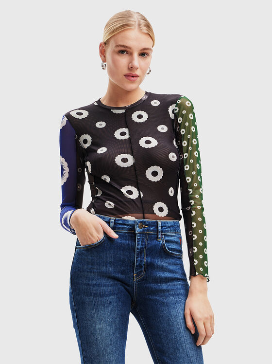 Блуза с акцентни ръкави - 1