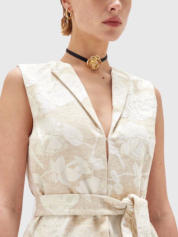 Cotton vest with waist belt - 4