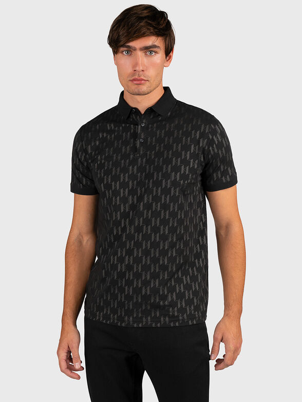 Cotton polo-shirt with monogram logo print - 1