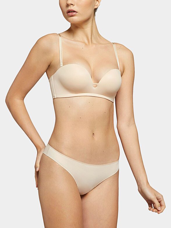 Push push up bandeau bra JUSTIN in beige color - 2