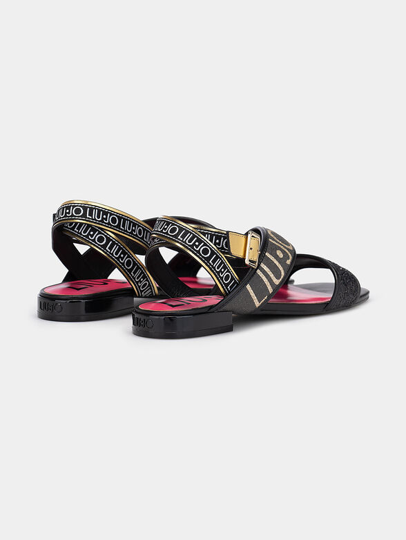 ASTRA Black sandals with glitter details - 3