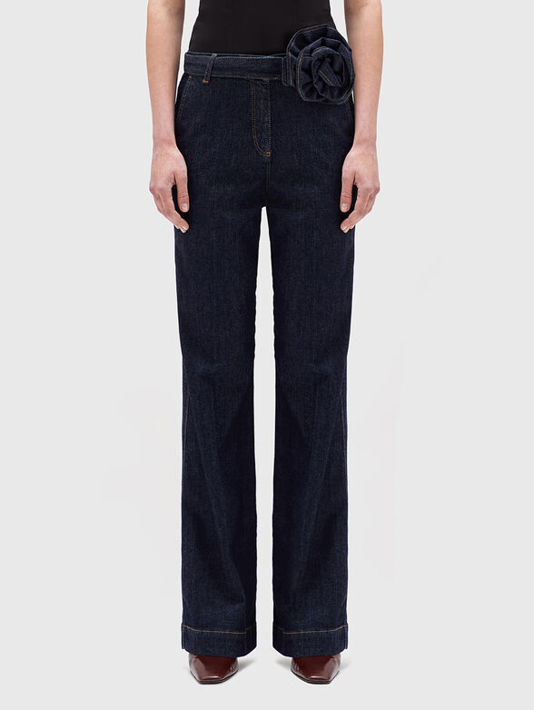 Straight jeans with floral detail - 1