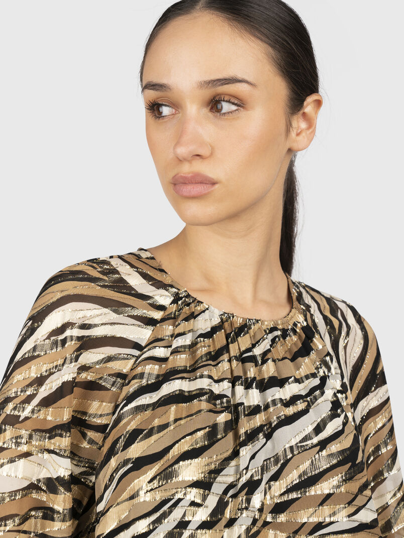 Silk blend animal print blouse - 3