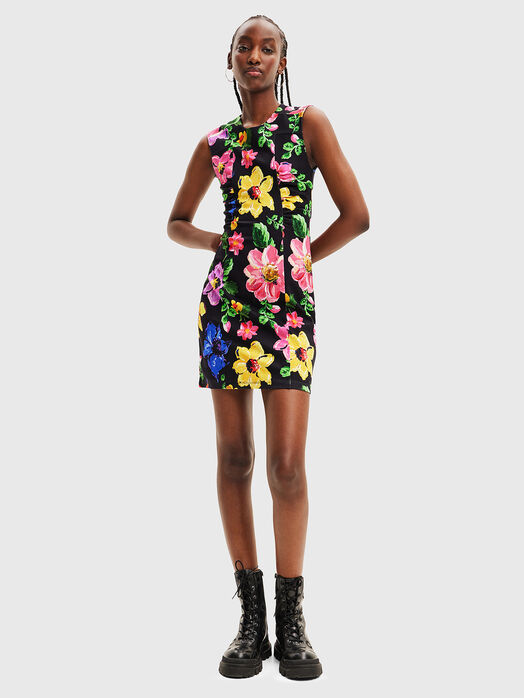 Mini dress with floral print