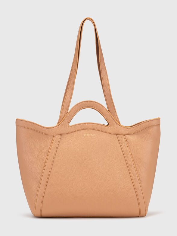 Leather bag with long handle and logo - 1