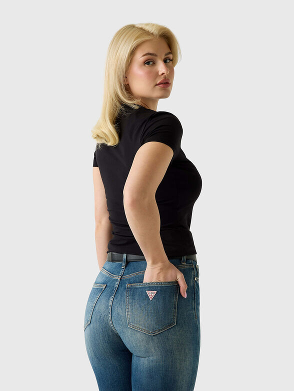 Black T-shirt with embroidered logo - 3