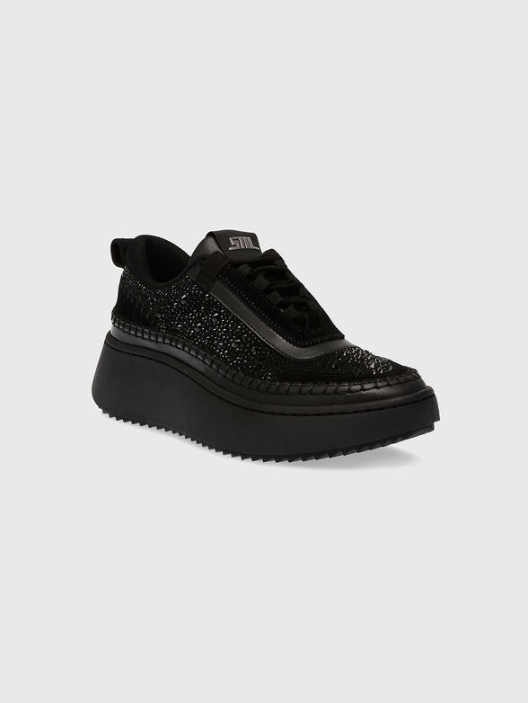 DOUBLETAK-R black shoes with rhinestones - 2
