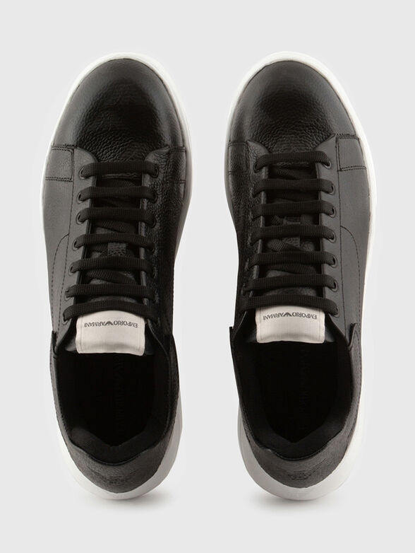 Black leather sneakers - 5