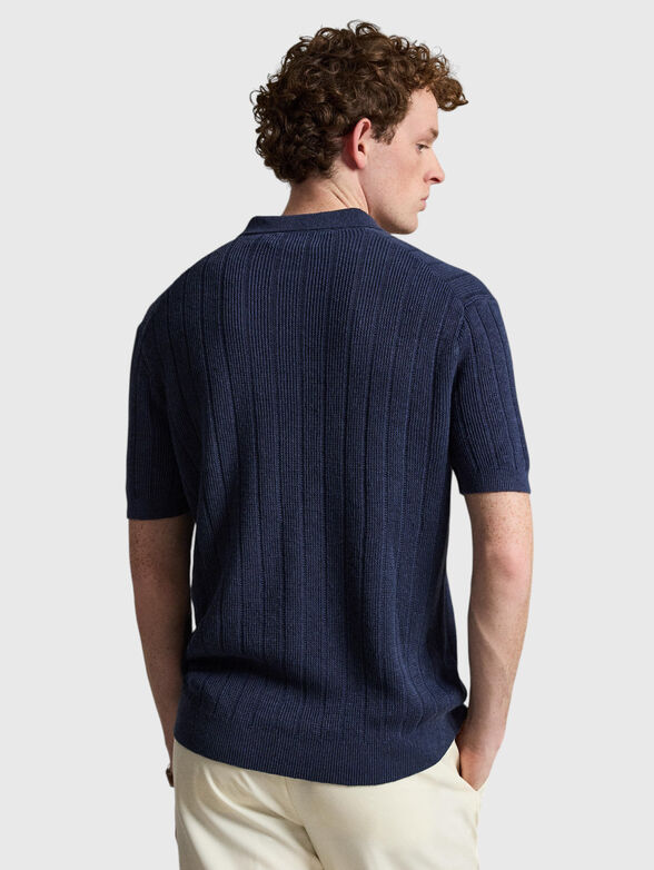 Knitted linen polo shirt - 3