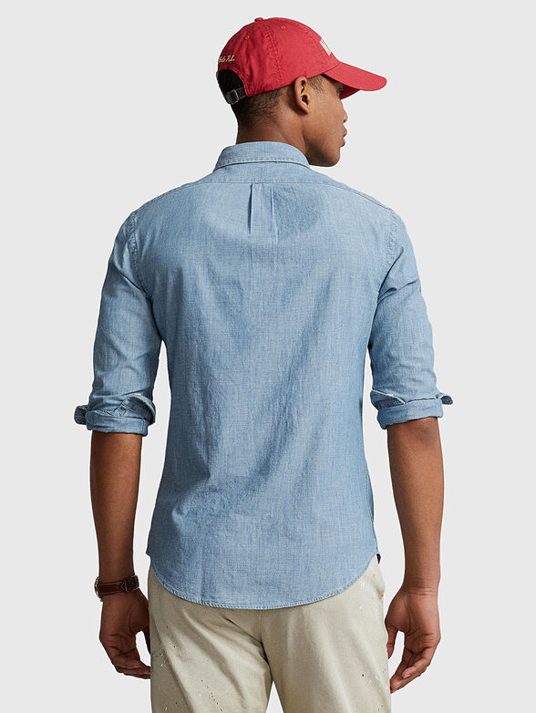 Blue shirt with logo embroidery - 3