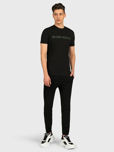 Black t-shirt with logo lettering - 4