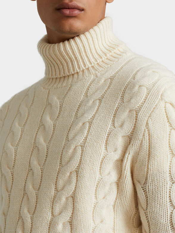 Knitted sweater with turtleneck in wool blend - 4