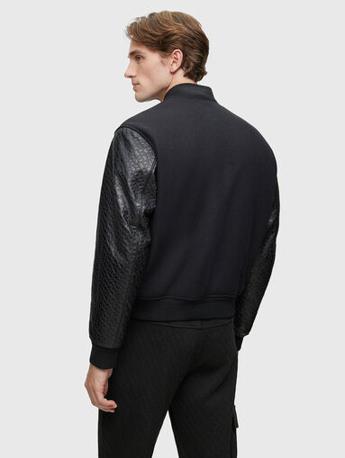 Bomber jacket with leather sleeves - 3