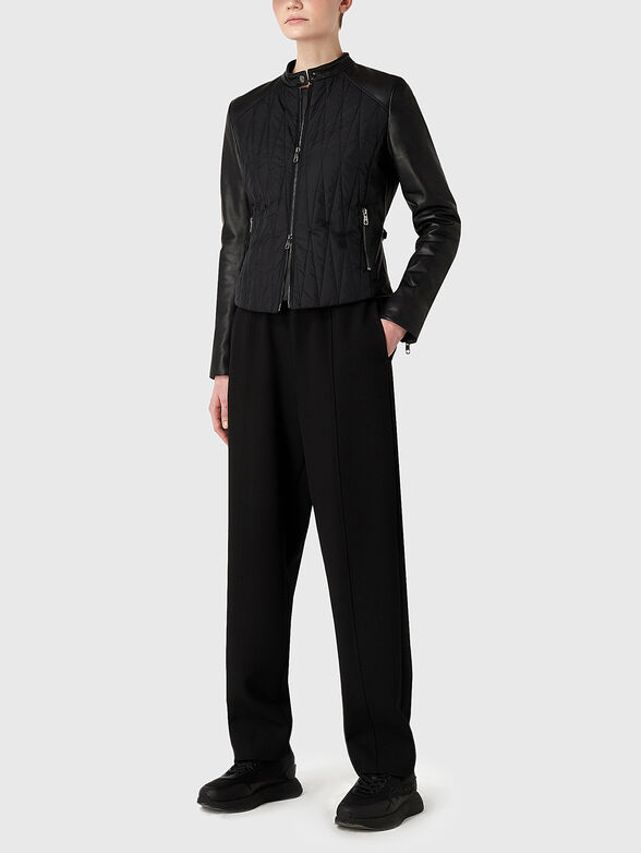 Black viscose blend trousers  - 4