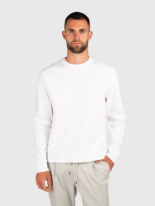 White sweatshirt with embossed logo