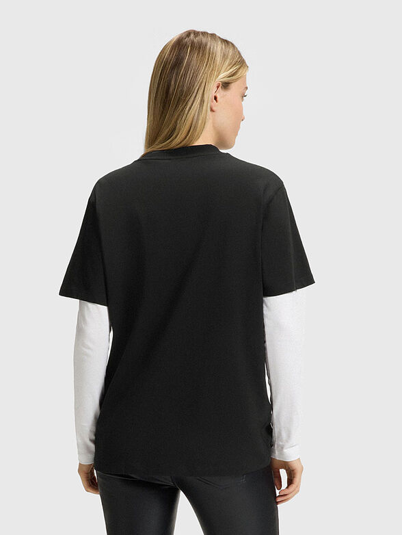 Black T-shirt with logo print - 3