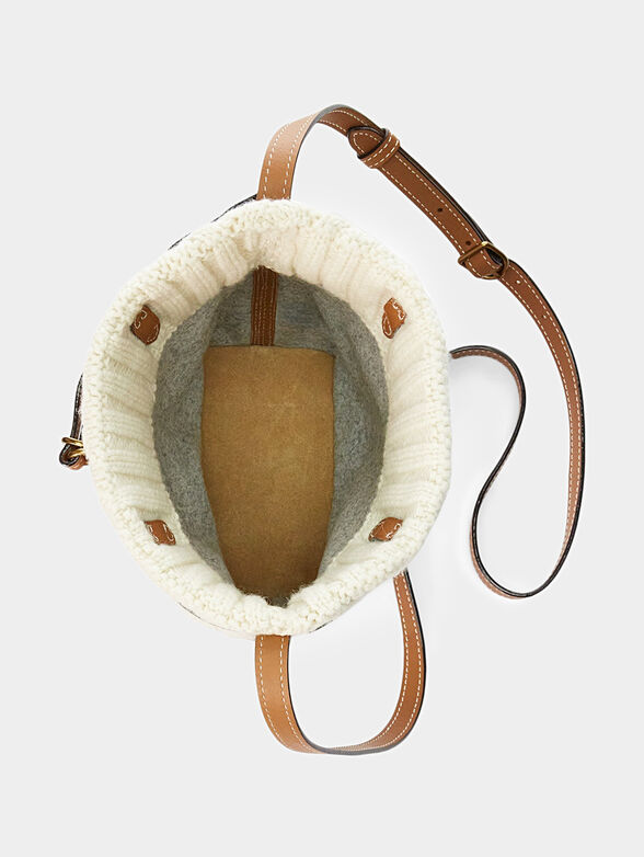 Knitted bag made of leather and wool - 5