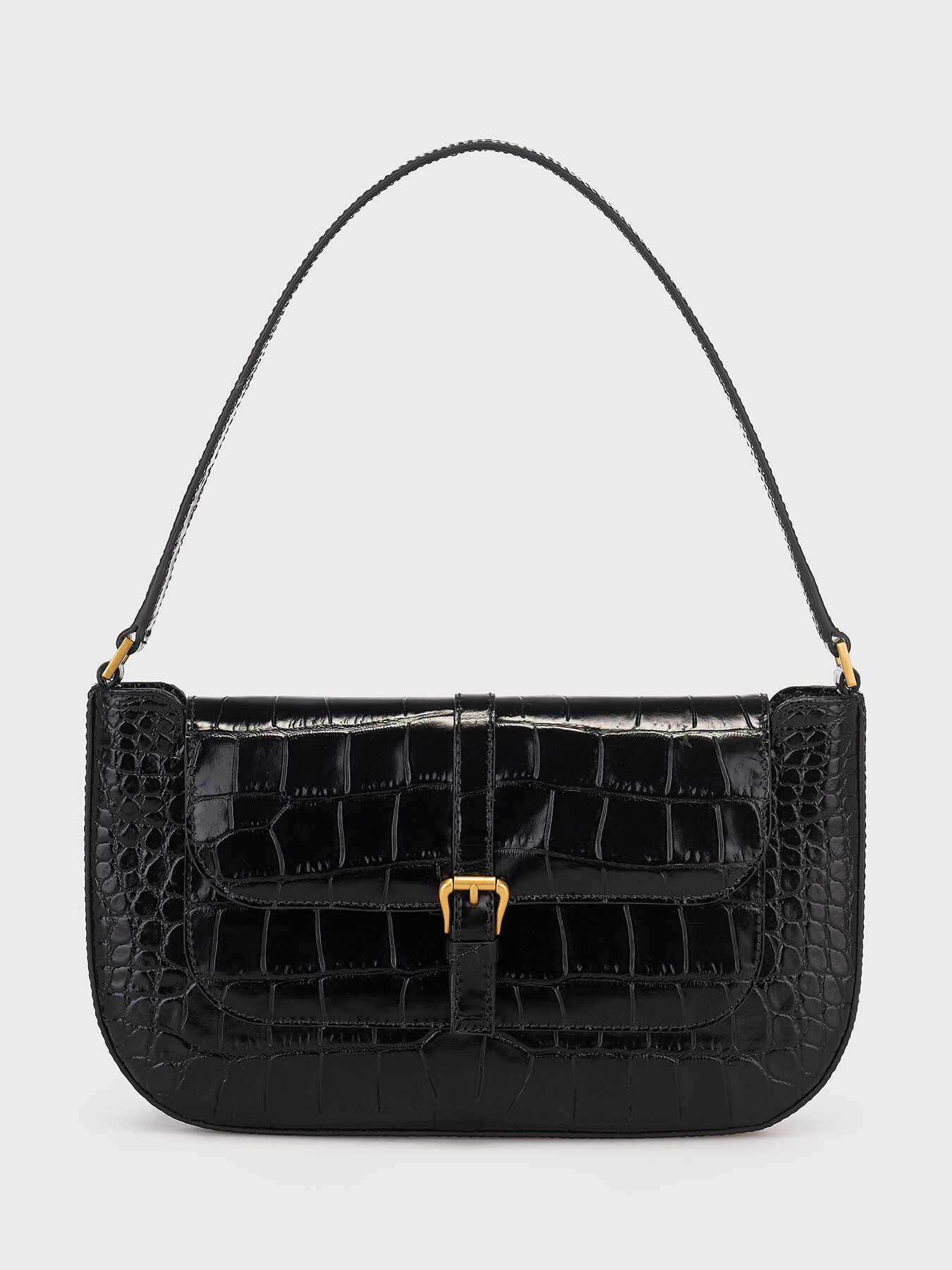 MIRANDA croco embossed shoulder bag brand BY FAR