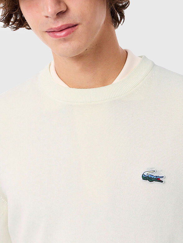 Cotton sweater with logo detail - 4