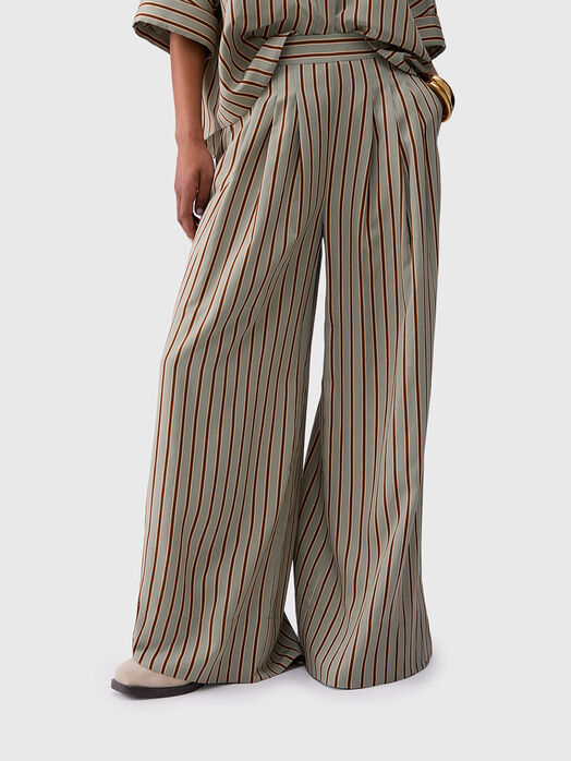 Stripe trousers wide-leg