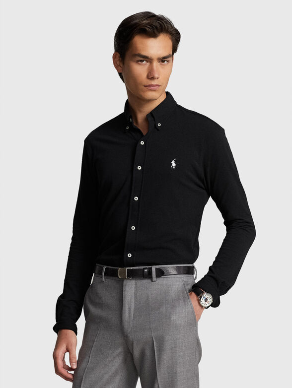 Black shirt with contrast logo  - 1