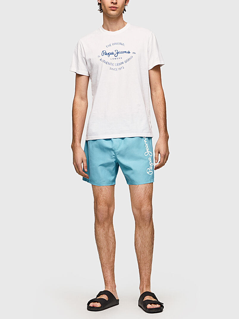  FINNICK black beach shorts with contrast logo  - 3