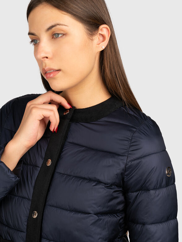 Navy blue quilted jacket - 3