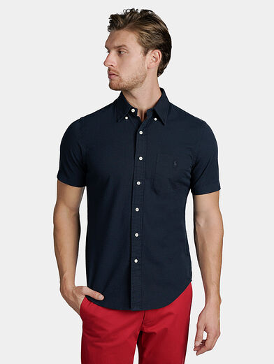 Short-sleeved shirt in navy blue - 1