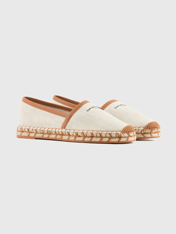 Linen espadrilles with logo inscription - 1
