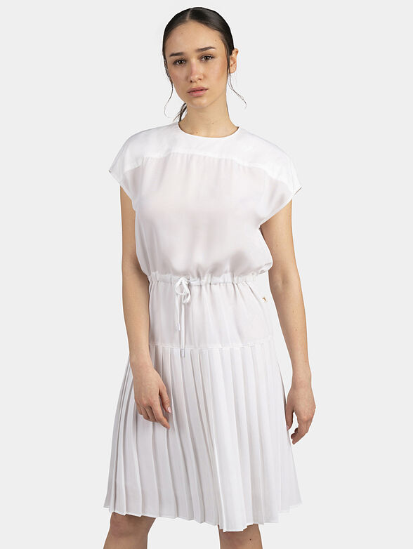White dress with pleat - 1