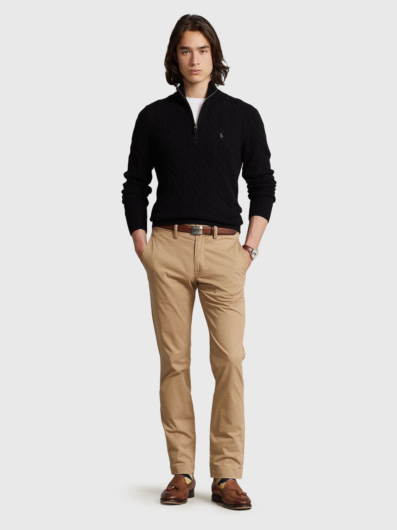 Sweater with zip and logo embroidery brand POLO RALPH LAUREN