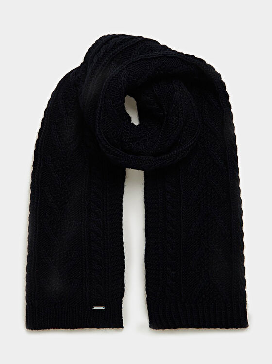 LANNAH blue knitted scarf  - 1