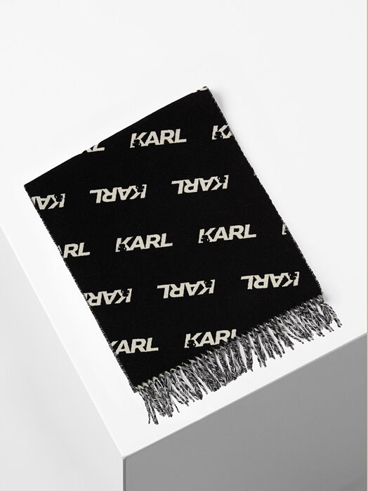 K/Studio print wool scarf