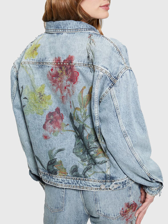 CLARA back print denim jacket - 4