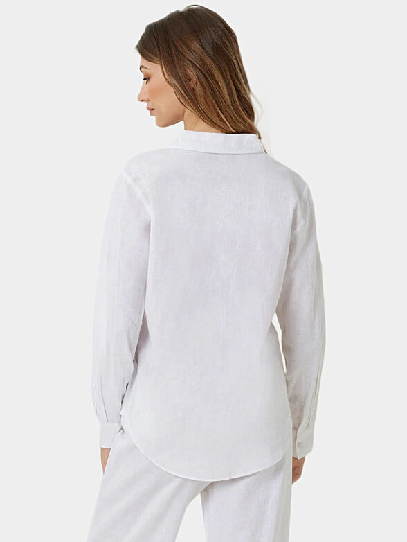 White linen blend shirt - 2